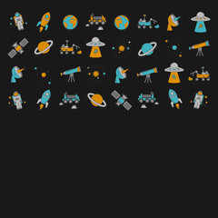 Vector set of space and astronomy icons