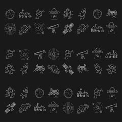 Vector set of space and astronomy icons