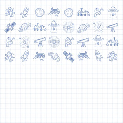 Vector set of space and astronomy icons