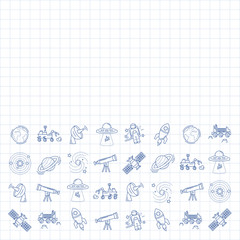 Vector set of space and astronomy icons
