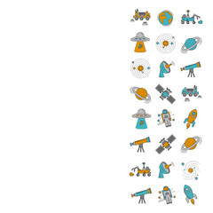 Vector set of space and astronomy icons