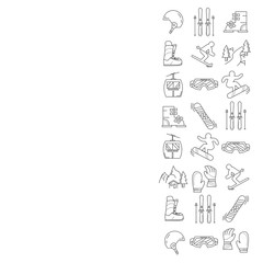 Vector set of snowboard and ski icons