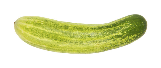 Cucumbers isolated and leaf on white background