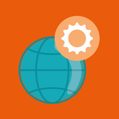 Call center design. Global communication. Flat illustration,