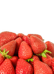 Strawberry bottom, Border made from strawberries, There is space for add some text. Isolated on white background