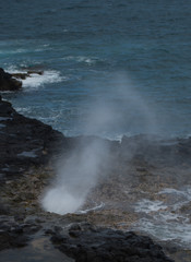 Obraz premium Blowhole at Spouting Horn Park Kauai Hawaii