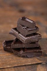 Dark chocolate, closeup