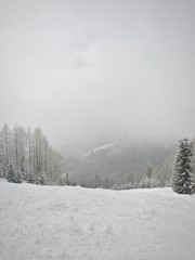 Obraz na płótnie Canvas Neuschnee in den Alpen Snowboarden