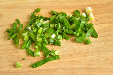 Green chopped onion.