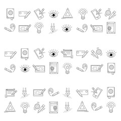 Vector icons set Creative process