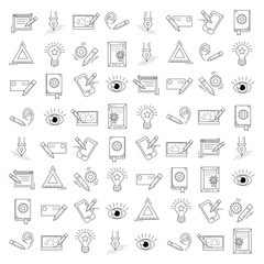 Fototapeta premium Vector icons set Creative process