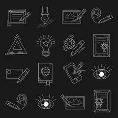 Vector icons set Creative process