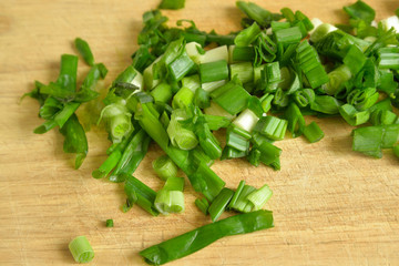 Green chopped onion.