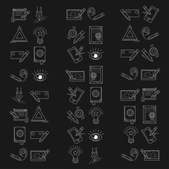 Vector icons set Creative process