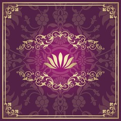 water lily, wedding card design, royal India