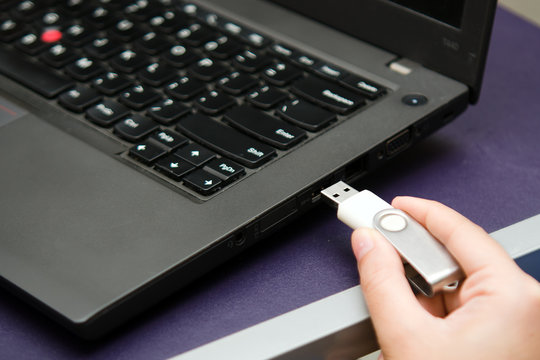 IT Virus Enter Laptop Computer Via USB Thumb Drive Or USB Stick