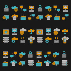 Cloud storage Vector icons set