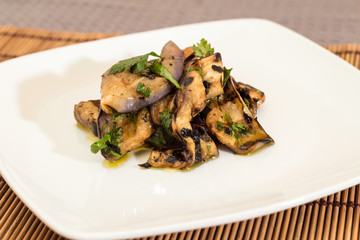 Eggplant with olive oil and parsley