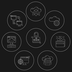 Cloud storage Vector icons set