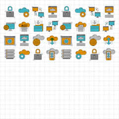 Cloud storage Vector icons set