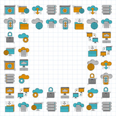 Cloud storage Vector icons set
