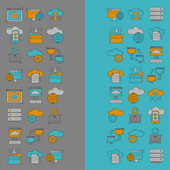Cloud storage Vector icons set
