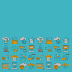 Cloud storage Vector icons set