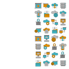 Cloud storage Vector icons set