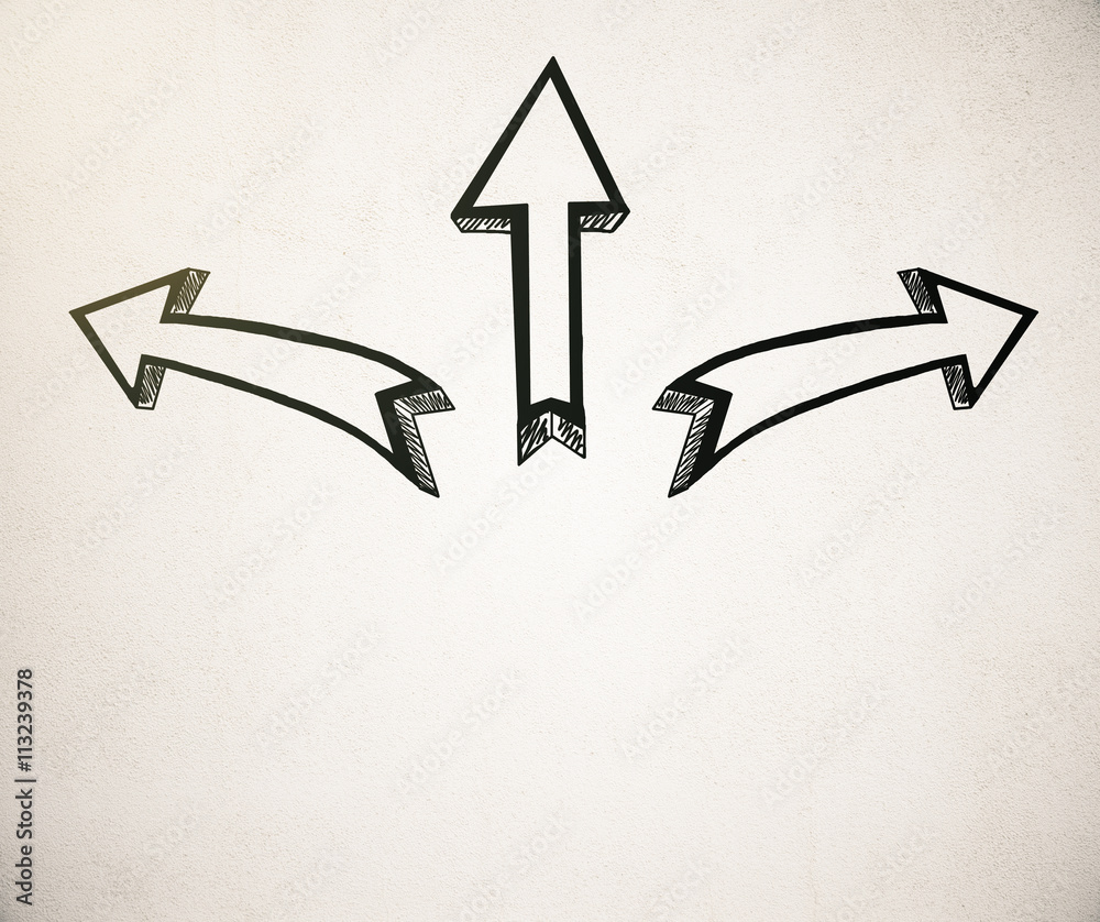 Poster different direction concept with arrows