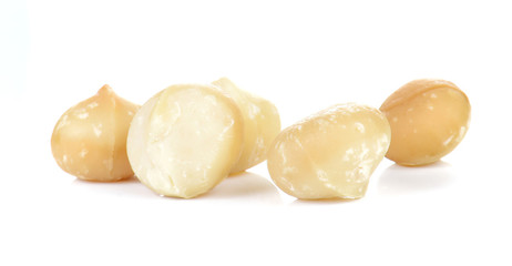 Macadamia placed on white background.