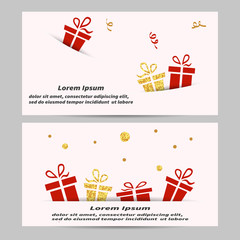 Gift voucher coupon design template. Gift certificate vector illustration.