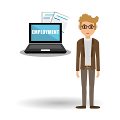 Employment design. Human resources  icon. Isolated illustration