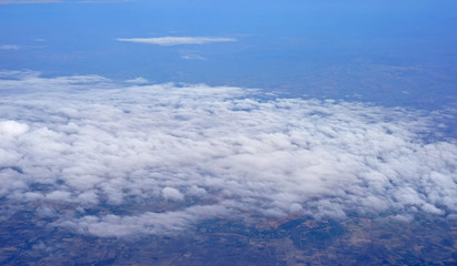 clouds view from the window of an airplane