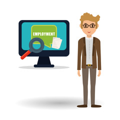 Employment design. Human resources  icon. Isolated illustration