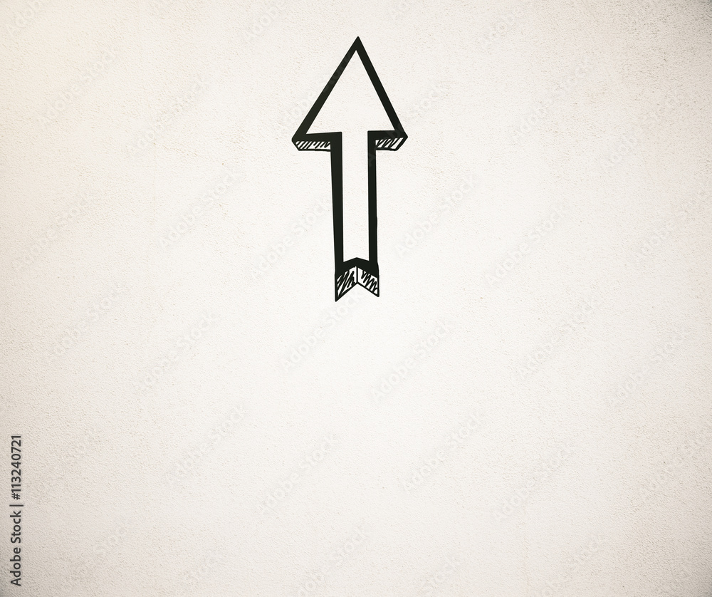 Poster guidance concept with arrow sketch