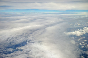 clouds view from the window of an airplane
