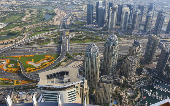 Aerial view of Downtown Dubai