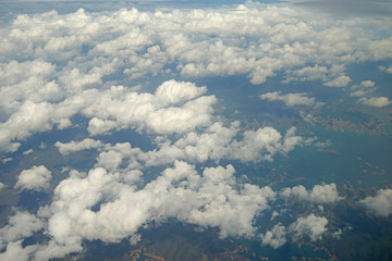 clouds view from the window of an airplane