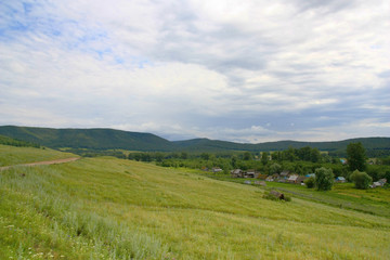 Beautiful summer village landscape