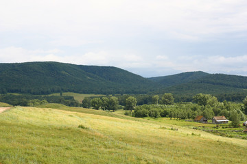 Beautiful summer village landscape
