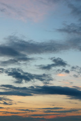 Naklejka na ściany i meble Beautiful evening sky with clouds