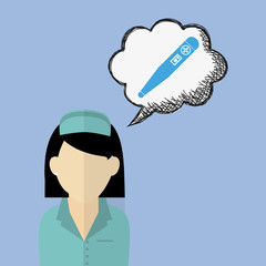 Medical care design. Health care icon. Flat illustration, vector