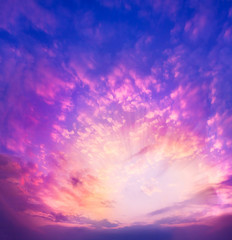 Sunset sky blue pink