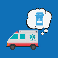 Medical care design. Health care icon. Flat illustration, vector