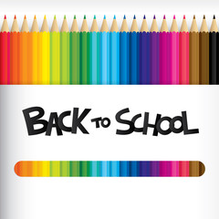 Back to school design with crayon/pastel. Vector illustration