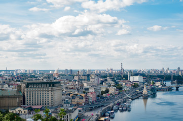 Kiev cityscape: view of River Dnieper.