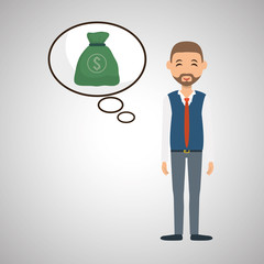 Management design. Person icon. Isolated illustration