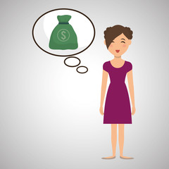 Management design. Person icon. Isolated illustration