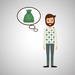 Management design. Person icon. Isolated illustration