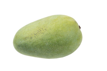 Fruits series : Green mango against white background